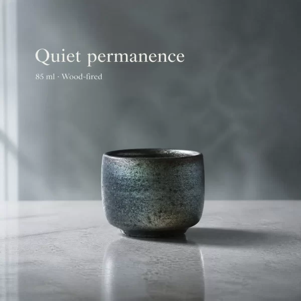Wood-Fired Jian Zhan Tea Cup — Iron-Clay, Grounded, Understated Character, Clean Understated Character, 85 ml