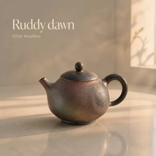 Wood-Fired Jian Zhan Teapot — Qingyang, Fine-Clay, Natural Ash Variation, 125 ml