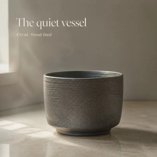 Wood-Fired Jian Zhan Tea Wastewater Bowl — Iron-Clay, Natural Ash Variation, Quiet Rustic Character