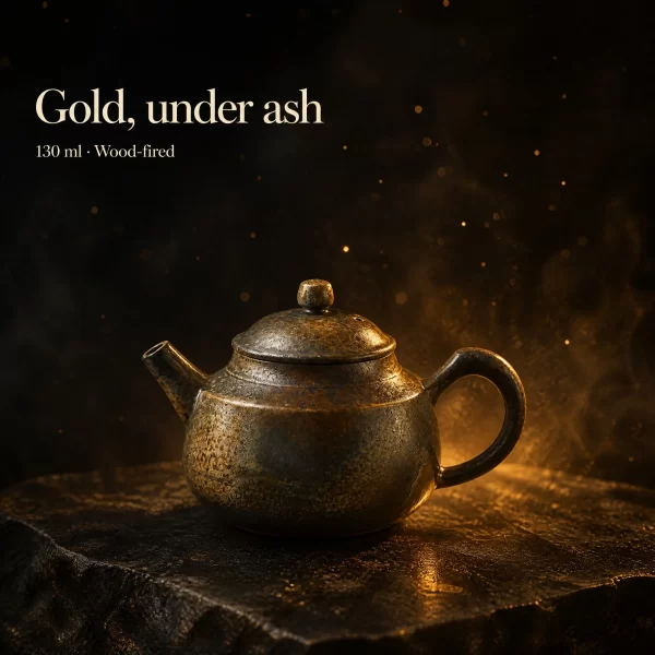 Wood-Fired Jian Zhan Teapot — Longyuan, Fine-Clay, Heavy Natural Ash, Natural Ash Variation, 130 ml