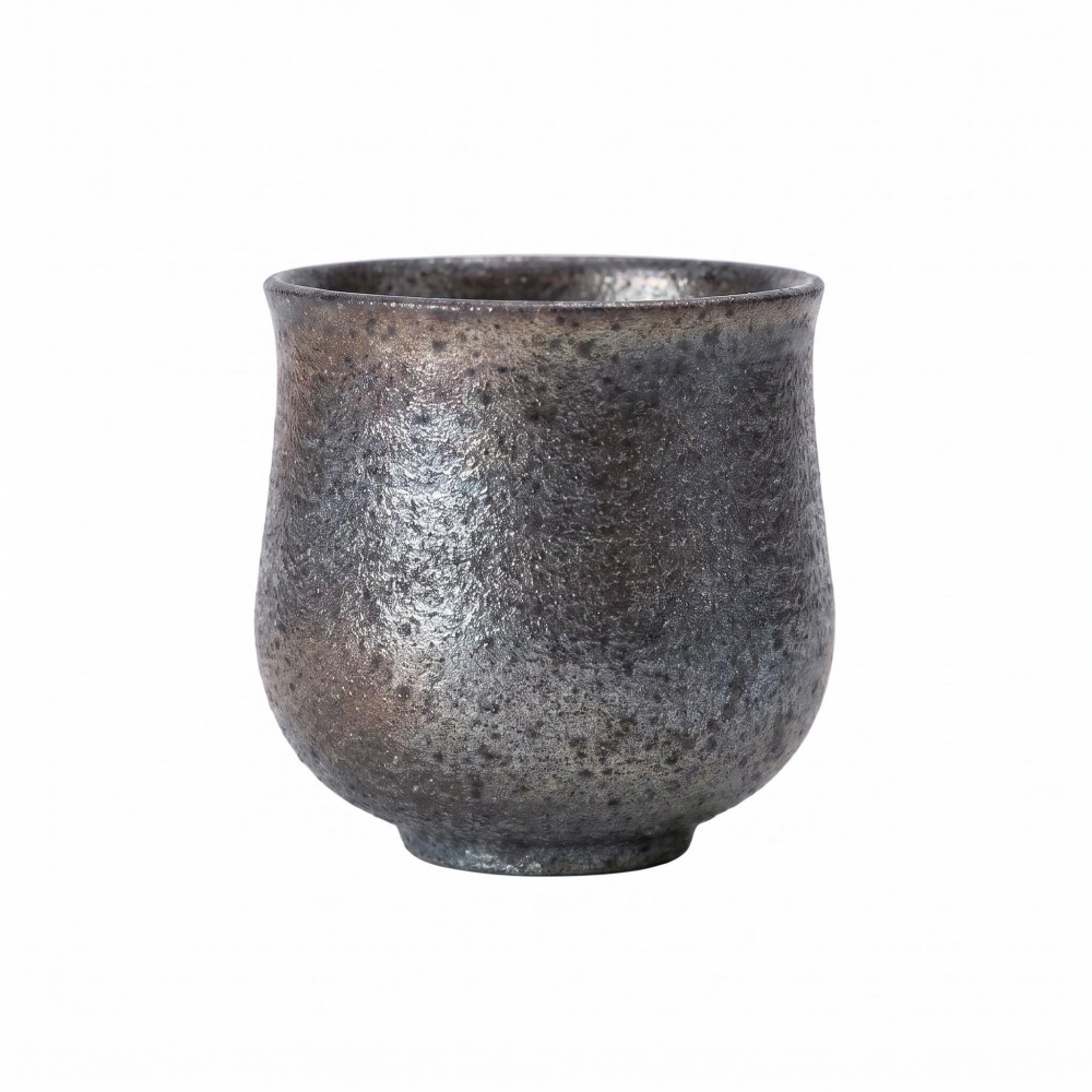 Handmade Wood Fired Tea Cup, Iron Body Clay, 105cc detail 2