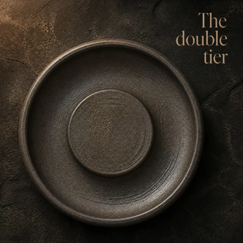 Wood-Fired Jian Zhan Teapot Stand — Rustic Rust Ash, 15 cm detail 2