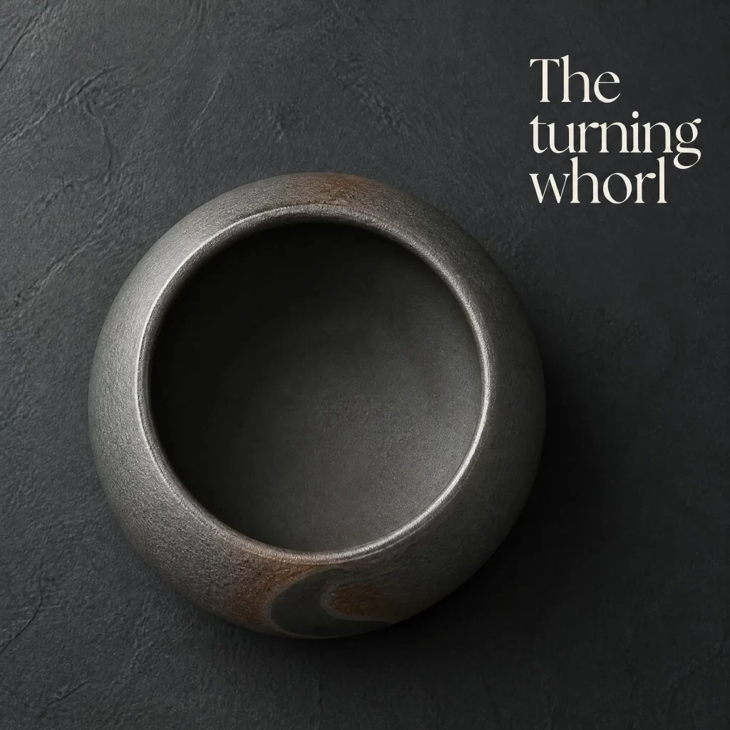 Wood-Fired Jian Zhan Teapot Stand — Iron-Clay, Natural Taiji Pattern, Natural Ash Variation detail 2
