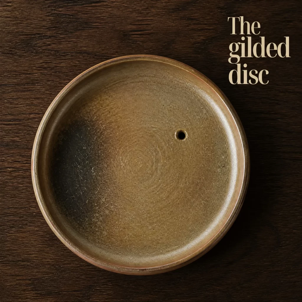 Wood-Fired Jian Zhan Teapot Stand — Fine-Clay, Champagne-Gold Glaze, Natural Ash Variation detail 2