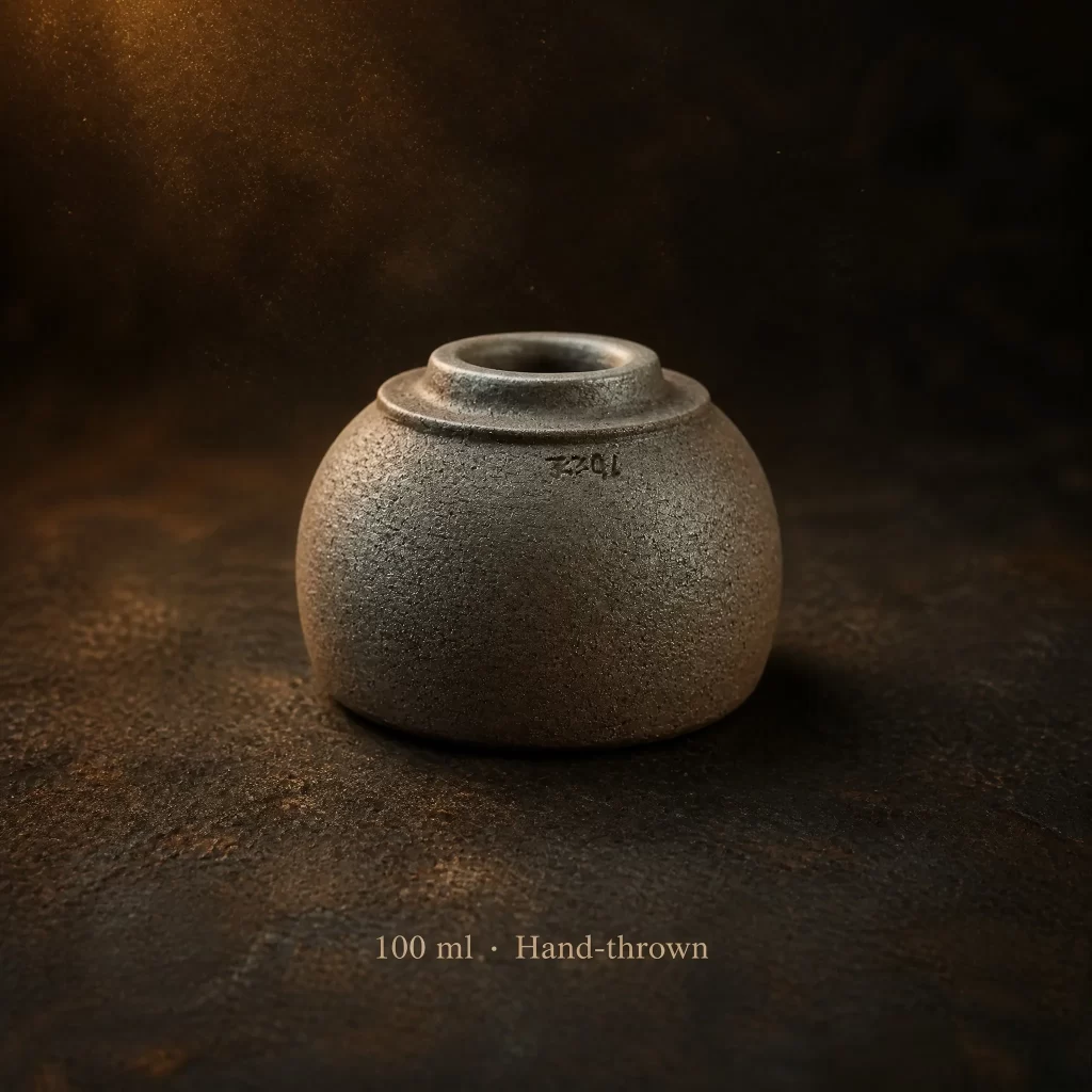 Wood-Fired Jian Zhan Tea Cup — Iron-Clay, Rust-Toned Ash Glaze, Natural Ash Variation, 100 ml detail 2