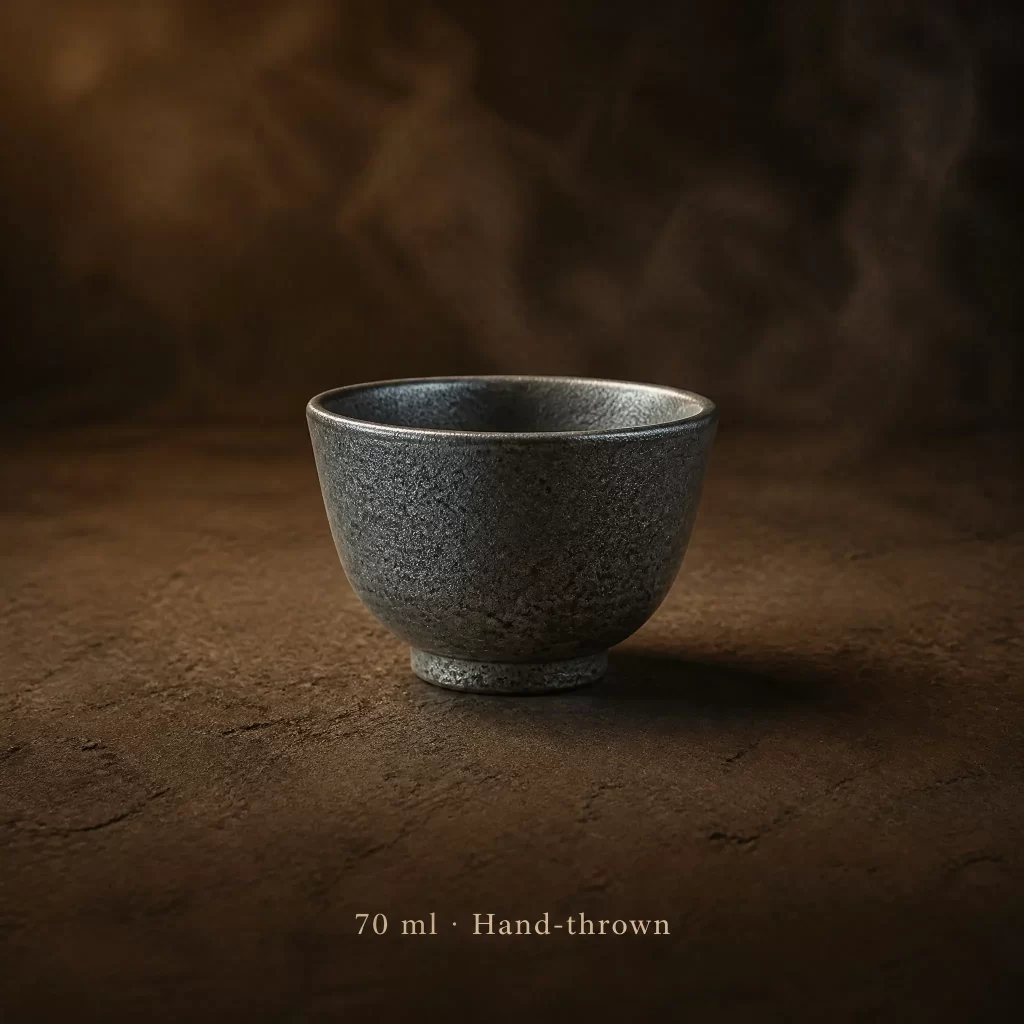 Wood-Fired Jian Zhan Tea Cup — Iron-Clay, Natural Ash Variation, Quiet Rustic Character, 70 ml detail 2