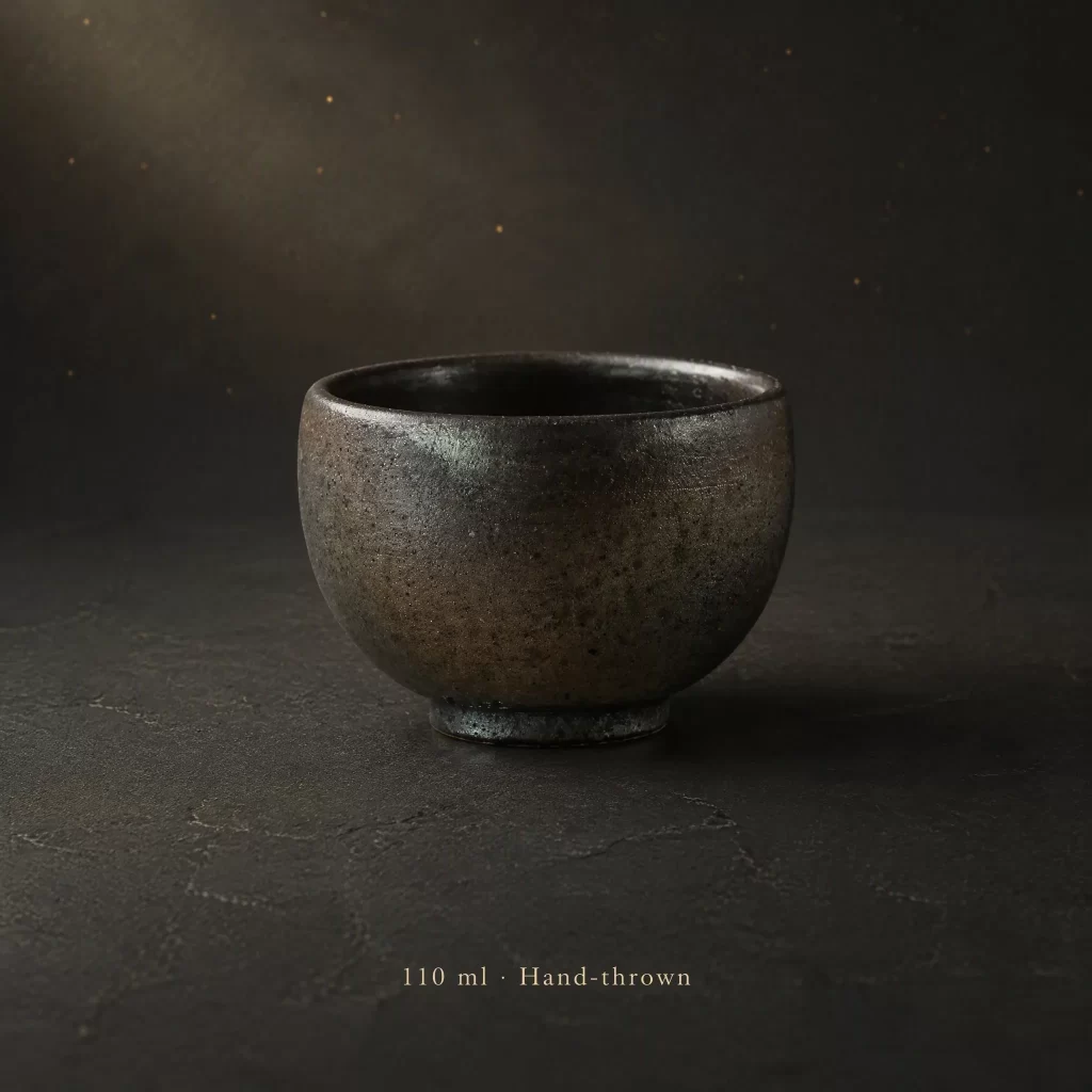 Wood-Fired Jian Zhan Tea Cup — Rustic Gold Ash, Iron-Clay, 110 ml detail 2