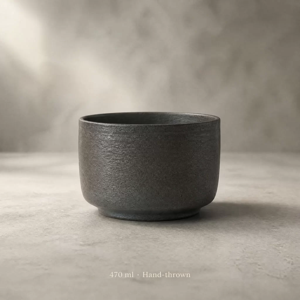 Wood-Fired Jian Zhan Tea Wastewater Bowl — Iron-Clay, Natural Ash Variation, Quiet Rustic Character detail 2