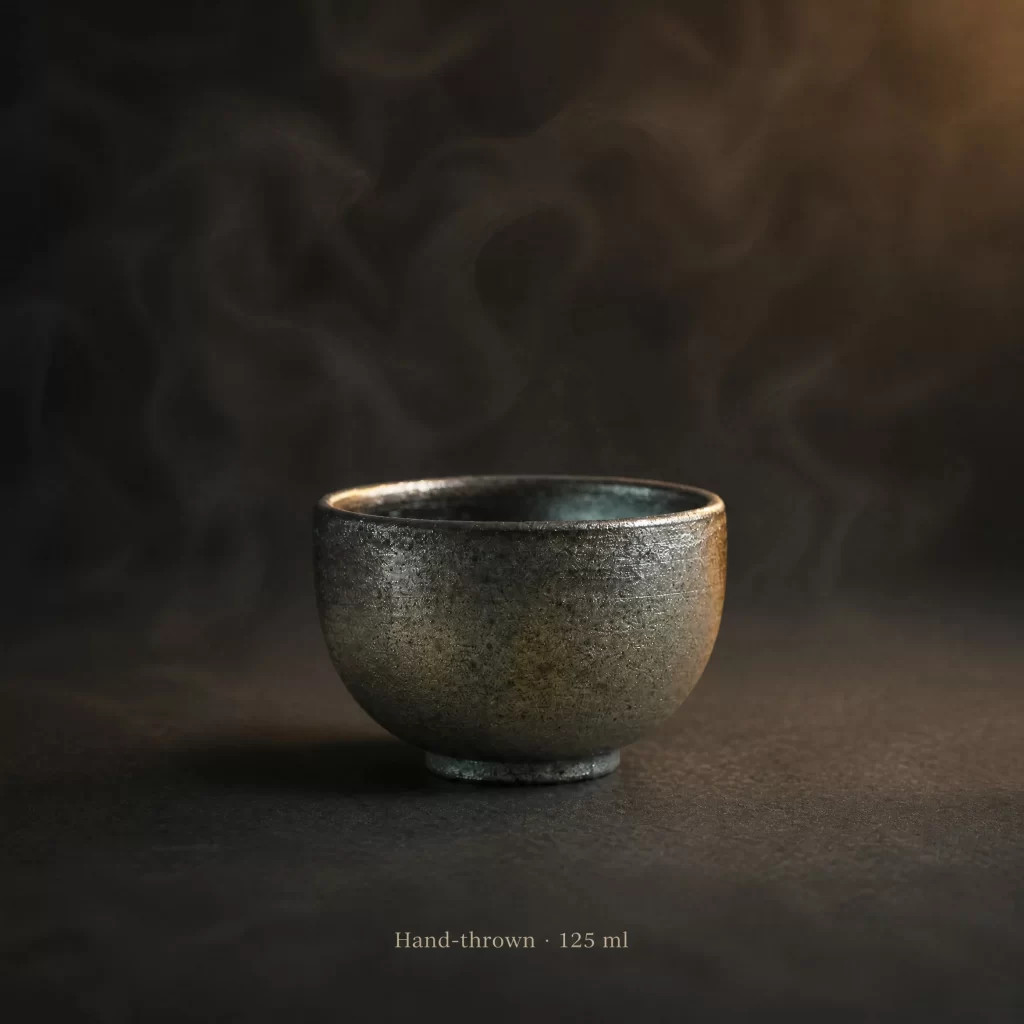 Wood-Fired Jian Zhan Tea Cup — Ash-Fired Starry Glaze, 125 ml detail 3