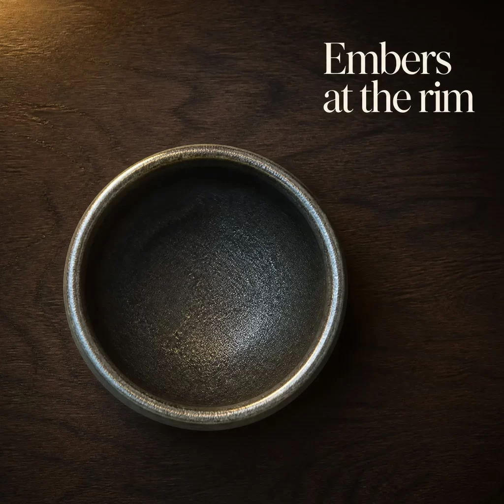 Wood-Fired Jian Zhan Tea Cup — Iron-Clay, Gold-Accented Ash Glaze, Natural Ash Variation, 70 ml detail 3