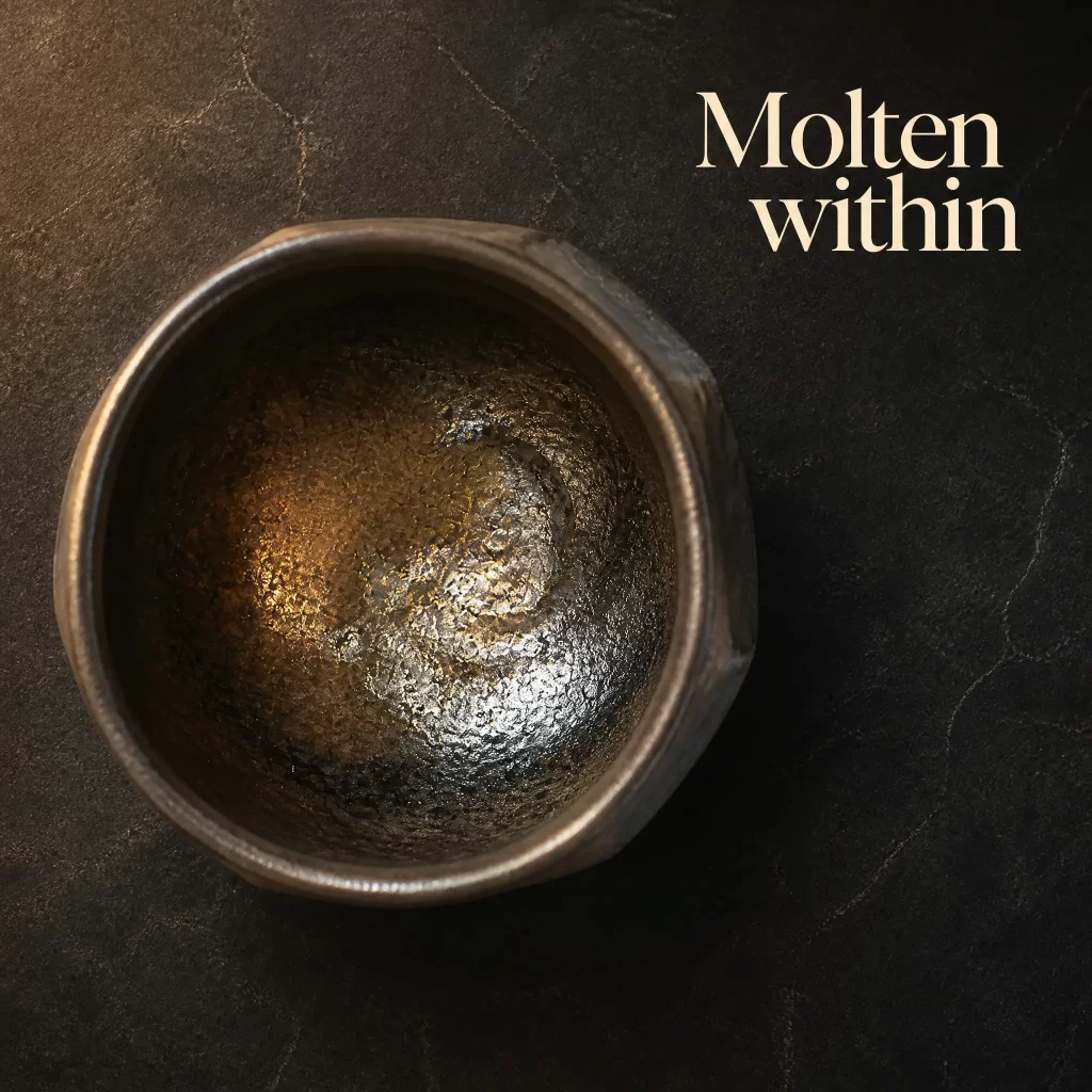 Wood-Fired Jian Zhan Tea Cup — Iron-Clay, Gold-And-Silver Ash Glaze, Flowing Glaze, 115 ml detail 3