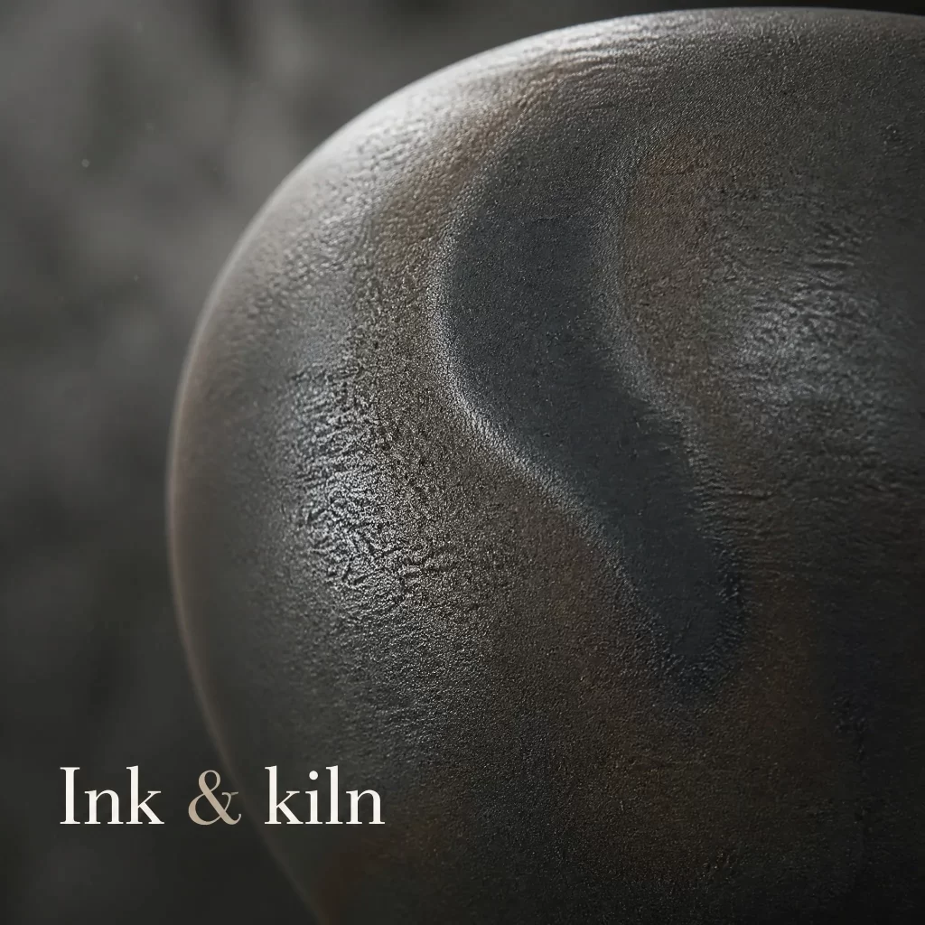 Wood-Fired Jian Zhan Teapot Stand — Iron-Clay, Natural Taiji Pattern, Natural Ash Variation detail 3