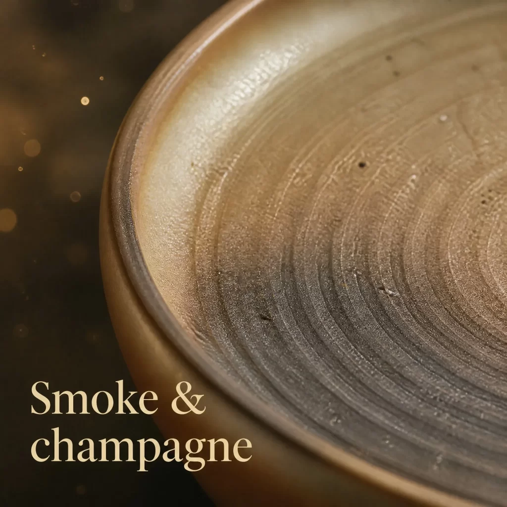 Wood-Fired Jian Zhan Teapot Stand — Fine-Clay, Champagne-Gold Glaze, Natural Ash Variation detail 3