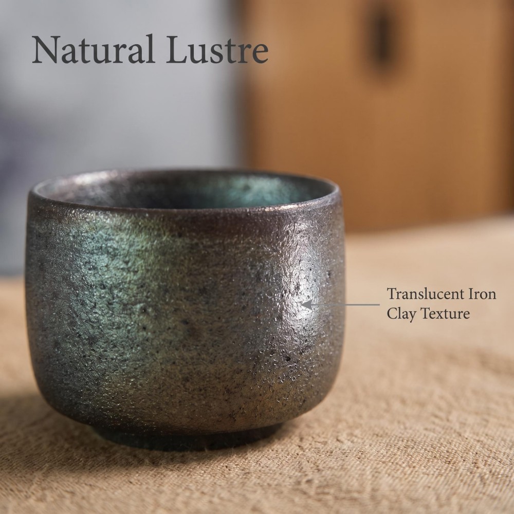 Handmade Chai Kiln Teacup, 85cc Iron Clay Small Tea Cup detail 3