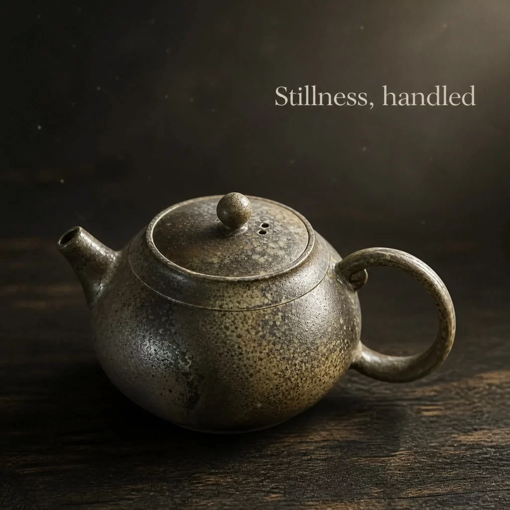Wood-Fired Jian Zhan Teapot — Ruyi Handle, Fine-Clay, Heavy Natural Ash, Natural Ash Variation, 135 ml detail 4