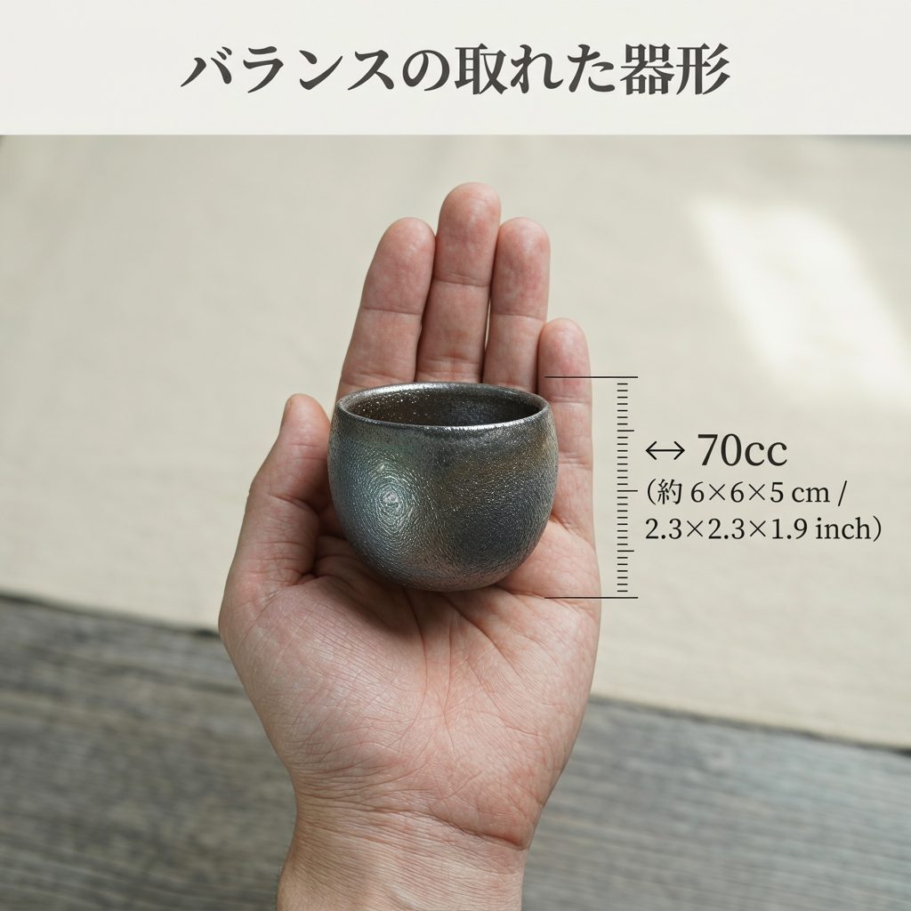 Handmade Shiba-style grilled teacup, iron clay body, 70cc detail 4