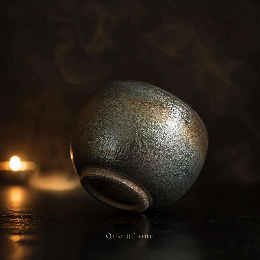 Wood-Fired Jian Zhan Tea Cup — Iron-Clay, Gold-Accented Ash Glaze, Refined Character, 70 ml detail 5