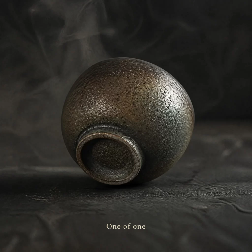 Wood-Fired Jian Zhan Tea Cup — Rustic Gold Ash, Iron-Clay, 110 ml detail 5