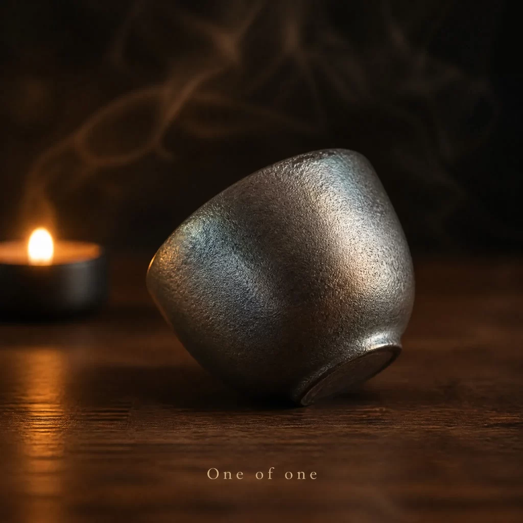 Wood-Fired Jian Zhan Tea Cup — Iron-Clay, Gold-Accented Ash Glaze, Grounded, Understated Character, 100 ml detail 5