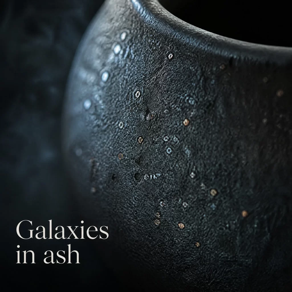 Handmade Wood-Fired Teapot | "Starry Night" Dark Metallic Ash Glaze & Inner Fire Marks, 200 ml detail 5