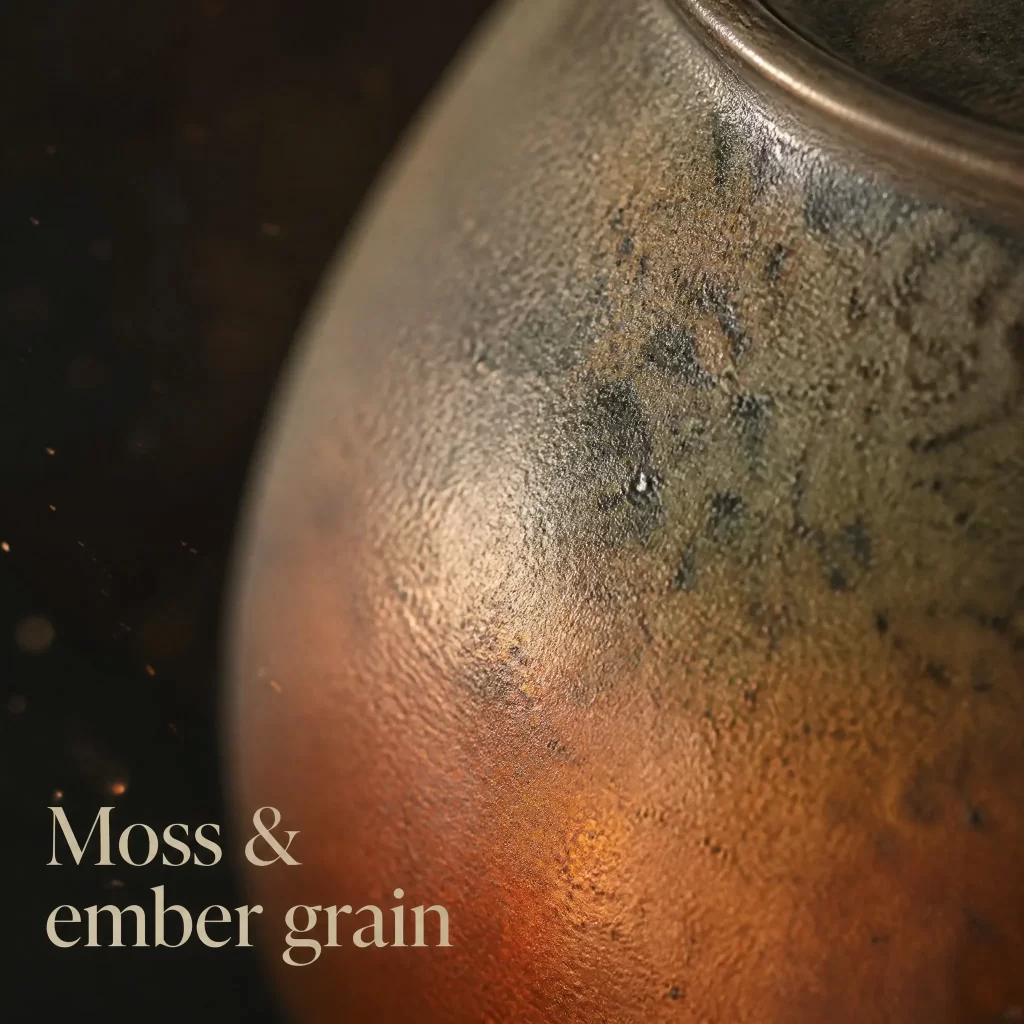 Handmade Wood-Fired Teapot | Natural Ash Glaze & Dramatic Fire Marks, Contrasting Metallic Rust Finish, 160 ml detail 5