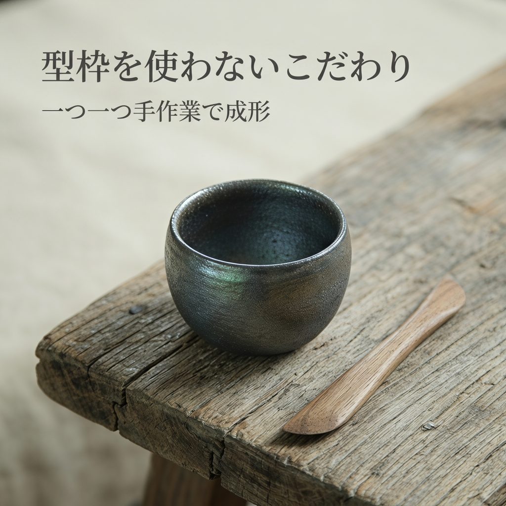 Handmade Shiba-style grilled teacup, iron clay body, 70cc detail 5