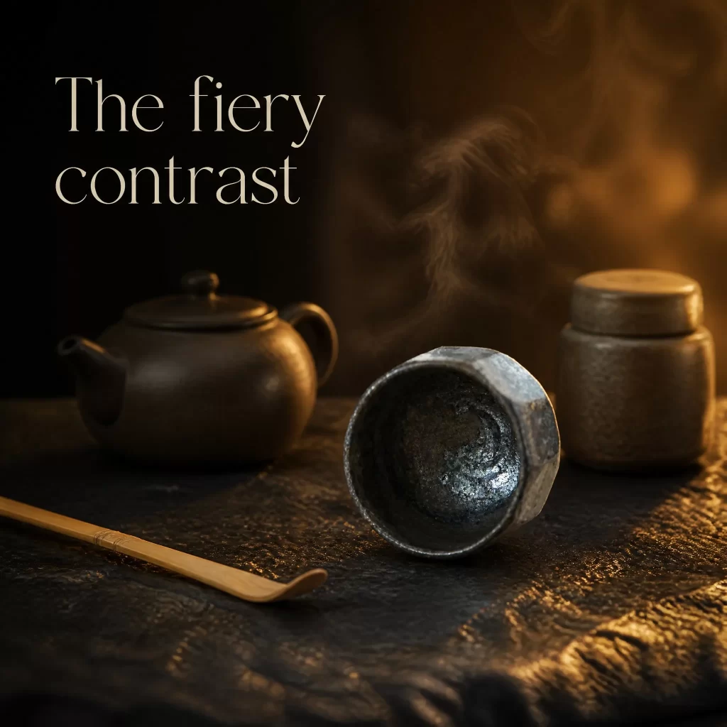 Wood-Fired Jian Zhan Tea Cup — Iron-Clay, Gold-And-Silver Ash Glaze, Flowing Glaze, 115 ml detail 6