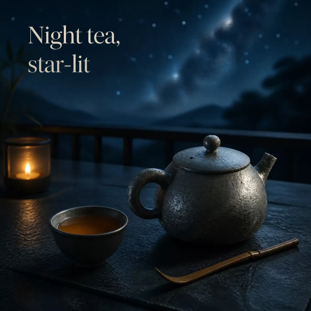 Handmade Wood-Fired Teapot | "Starry Night" Dark Metallic Ash Glaze & Inner Fire Marks, 200 ml detail 6
