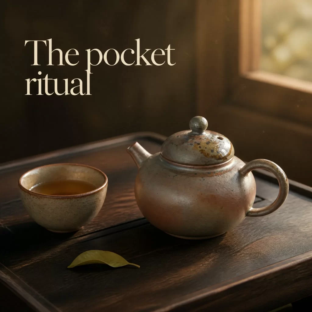 Handmade Wood-Fired Iron Clay Teapot | Natural Glaze Gongfu Tea Pot with Fruitwood Firing, 75 ml detail 6