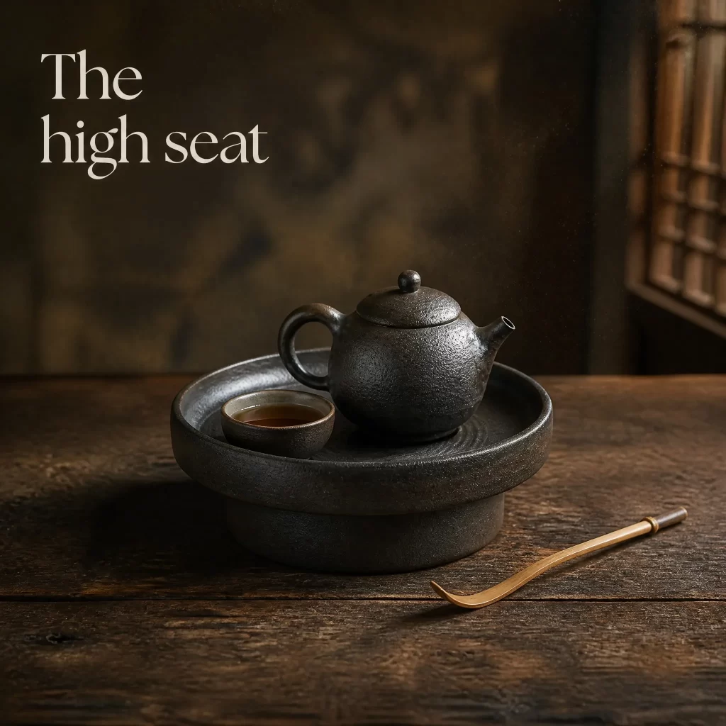 Wood-Fired Jian Zhan Teapot Stand — Rust Ash, 17.7 cm detail 6