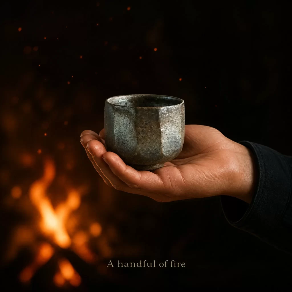 Wood-Fired Jian Zhan Tea Cup — Iron-Clay, Gold-And-Silver Ash Glaze, Fire-Toned Ash Glaze, 105 ml detail 7