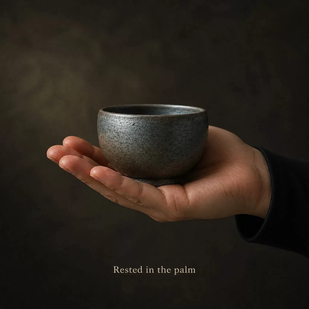 Wood-Fired Jian Zhan Tea Cup — Rustic Gold Ash, Iron-Clay, 110 ml detail 7