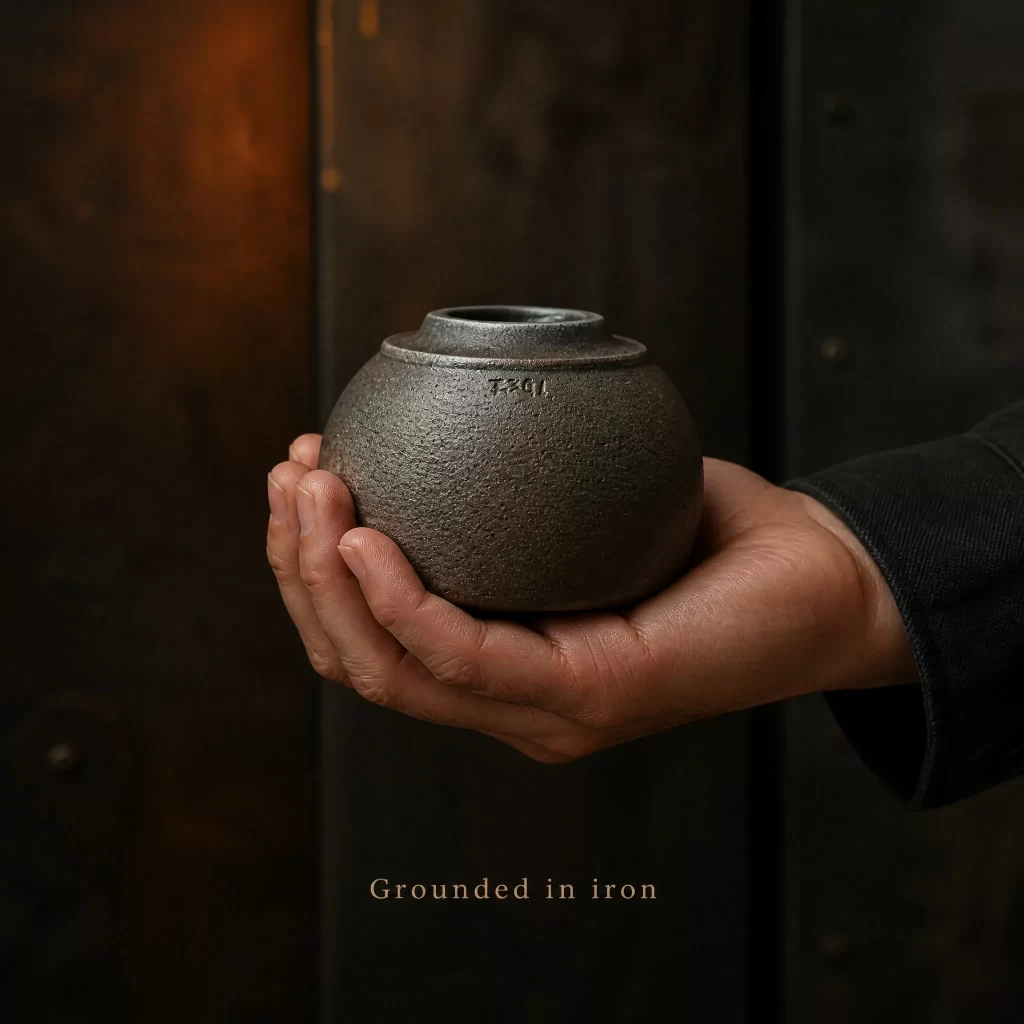 Wood-Fired Jian Zhan Tea Cup — Iron-Clay, Rust-Toned Ash Glaze, Natural Ash Variation, 100 ml detail 7