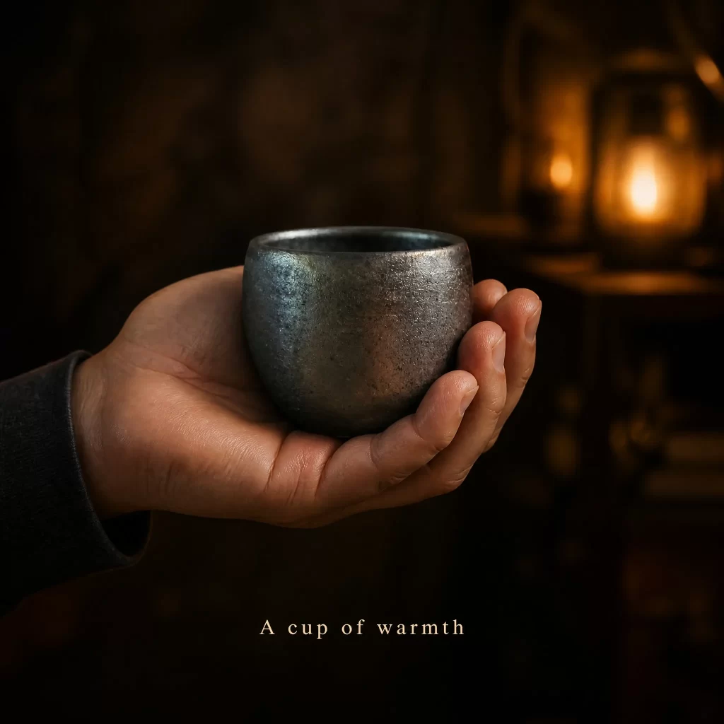 Wood-Fired Jian Zhan Tea Cup — Iron-Clay, Gold-Accented Ash Glaze, Grounded, Understated Character, 100 ml detail 7