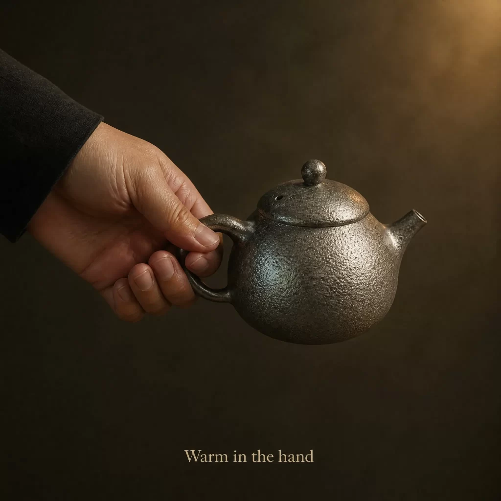 Wood-Fired Jian Zhan Teapot — Qingyang, Iron-Clay, Golden Lustrous Glaze, 150 ml detail 7