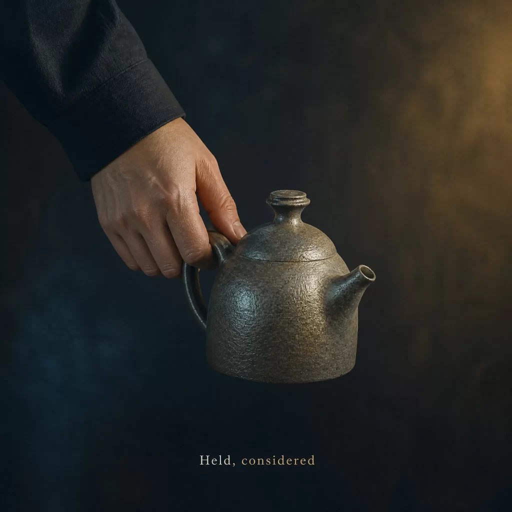 Rustic Handmade Wood-Fired Teapot | Iron Clay with Natural Ash Glaze & Dual-Tone Kiln Marks, 160 ml detail 7