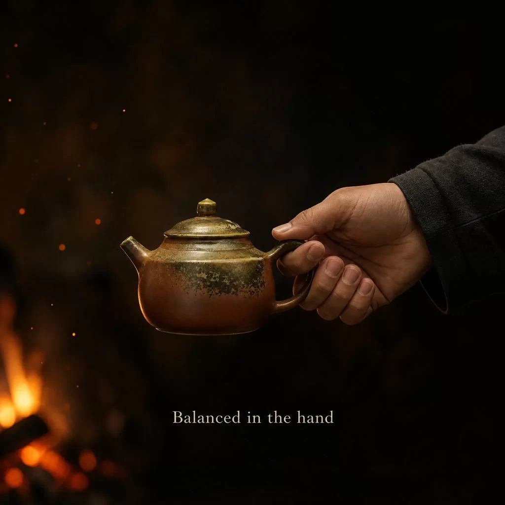 Wood-Fired Jian Zhan Teapot — Longyuan, Fine-Clay, Vivid Fire Tones, High-Contrast Fire Tones, 140 ml detail 7