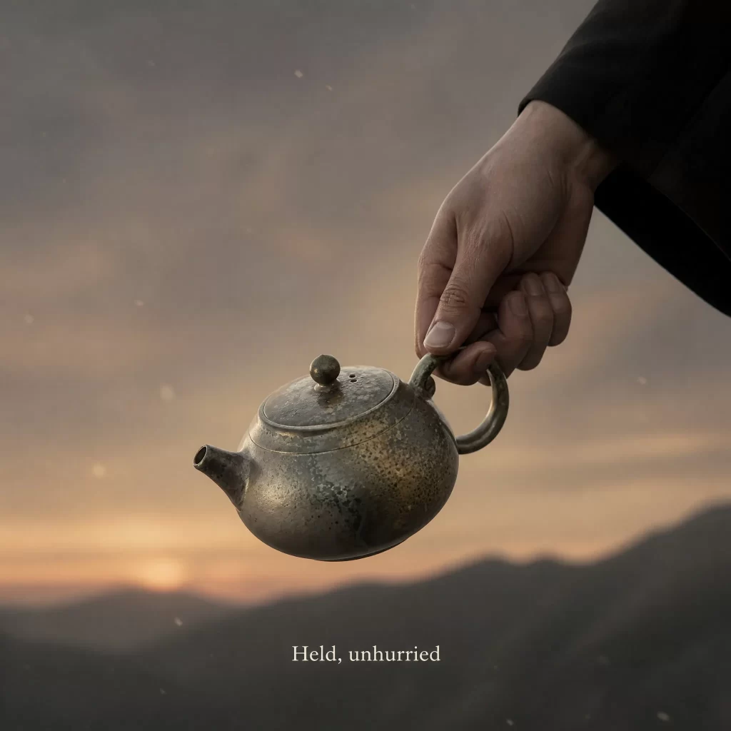 Wood-Fired Jian Zhan Teapot — Ruyi Handle, Fine-Clay, Heavy Natural Ash, Natural Ash Variation, 135 ml detail 7