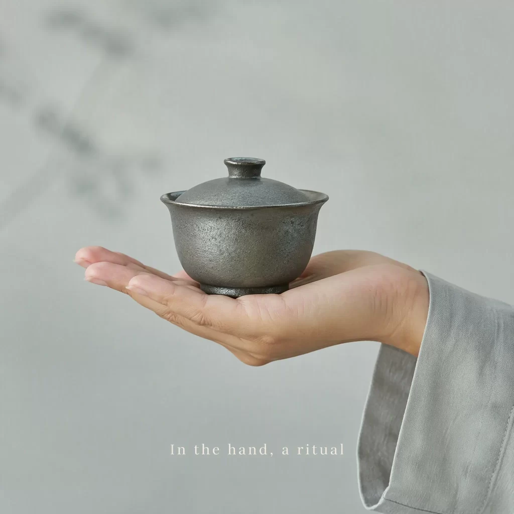 Wood-Fired Jian Zhan Gaiwan — Iron-Clay, Natural Ash Variation, 145 ml detail 7