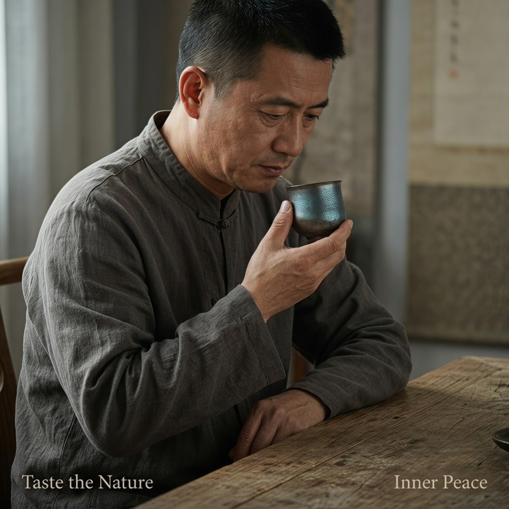 Handmade Wood Fired Tea Cup, Iron Body Clay, 105cc detail 6