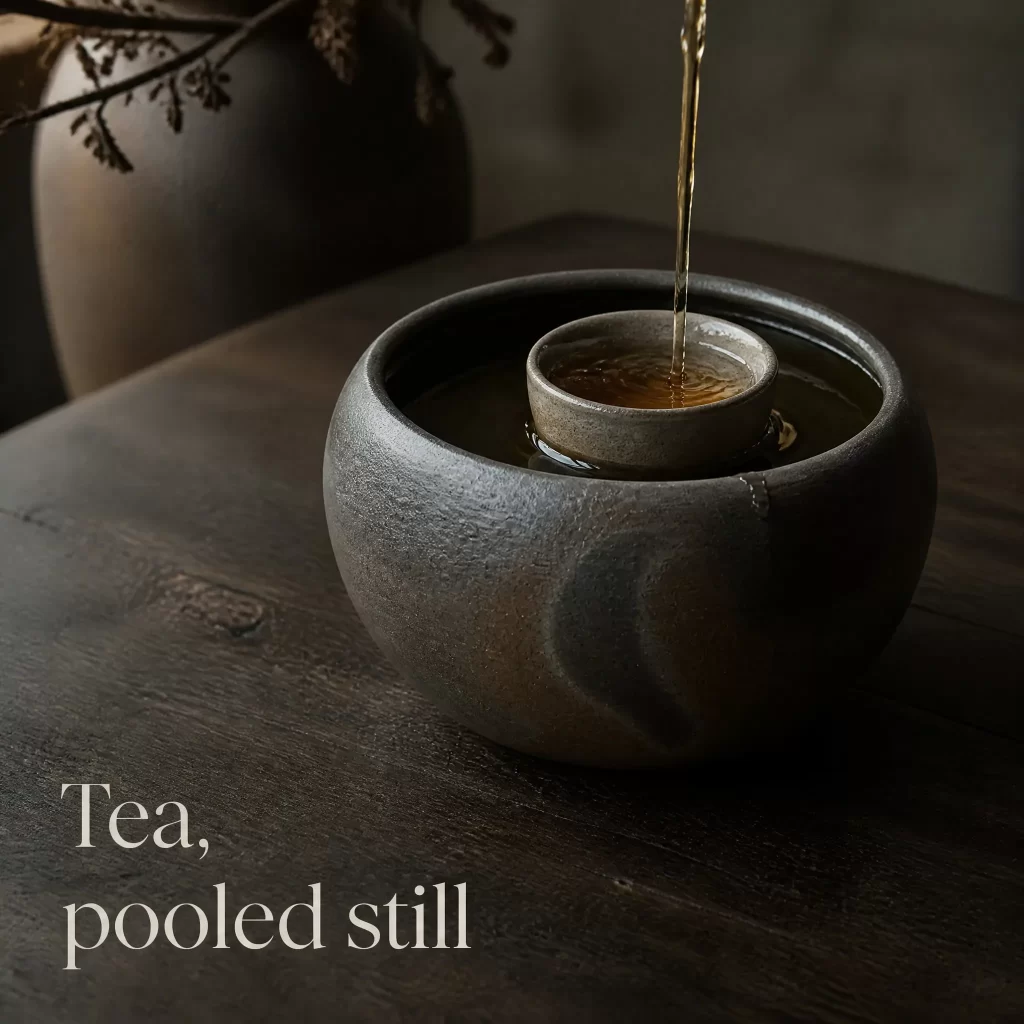 Wood-Fired Jian Zhan Teapot Stand — Iron-Clay, Natural Taiji Pattern, Natural Ash Variation detail 8