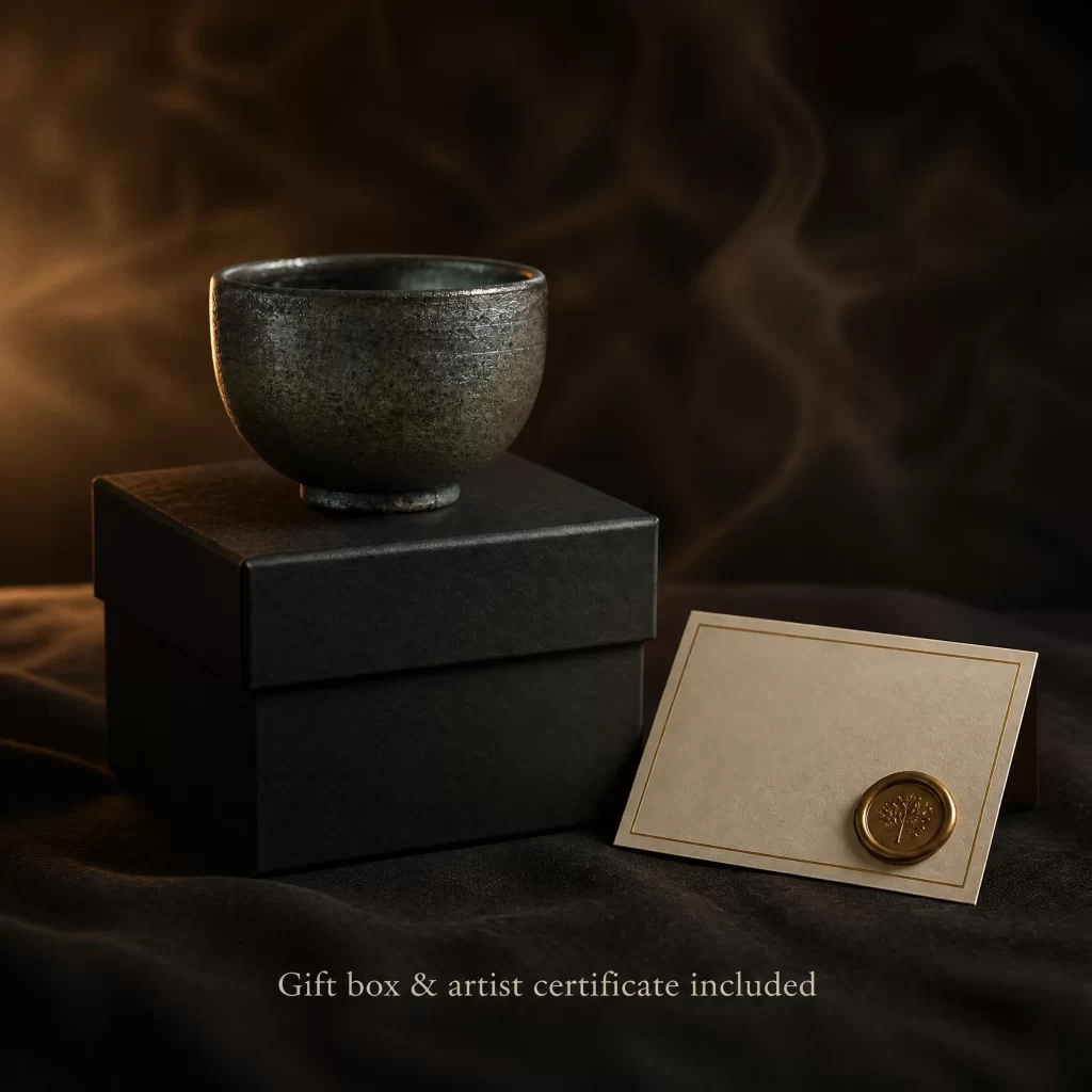 Wood-Fired Jian Zhan Tea Cup — Ash-Fired Starry Glaze, 125 ml detail 10