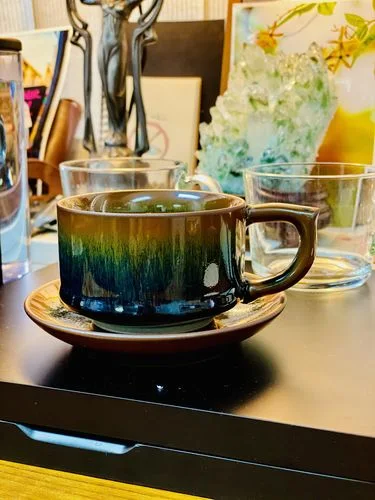 Klantenbeoordeling met foto van de Palm-koffiebeker