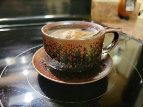 Avaliação com foto de um cliente sobre a xícara de café “Succulent”